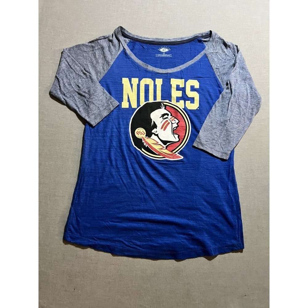 Florida State Seminoles Noles Shirt‎ Womens Large Blue Soft 3/4 Sleeve Tee